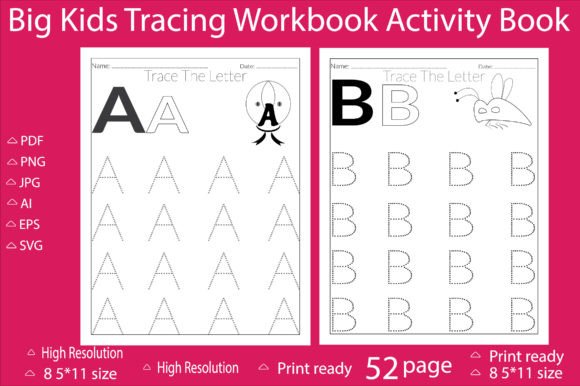 Big Kids Tracing Workbook Activity Book Graphics for Teaching Materials
