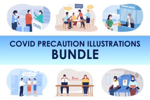 Covid Precaution Svg Illustration Bundle: Graphics and Illustrations Review