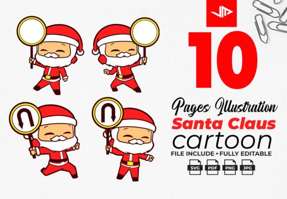 Cute Santa Claus Christmas Sublimation Graphics and Illustrations