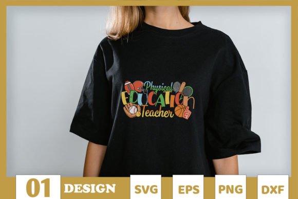 PE Physical Education Teacher SVG Graphics and T-Shirt Designs